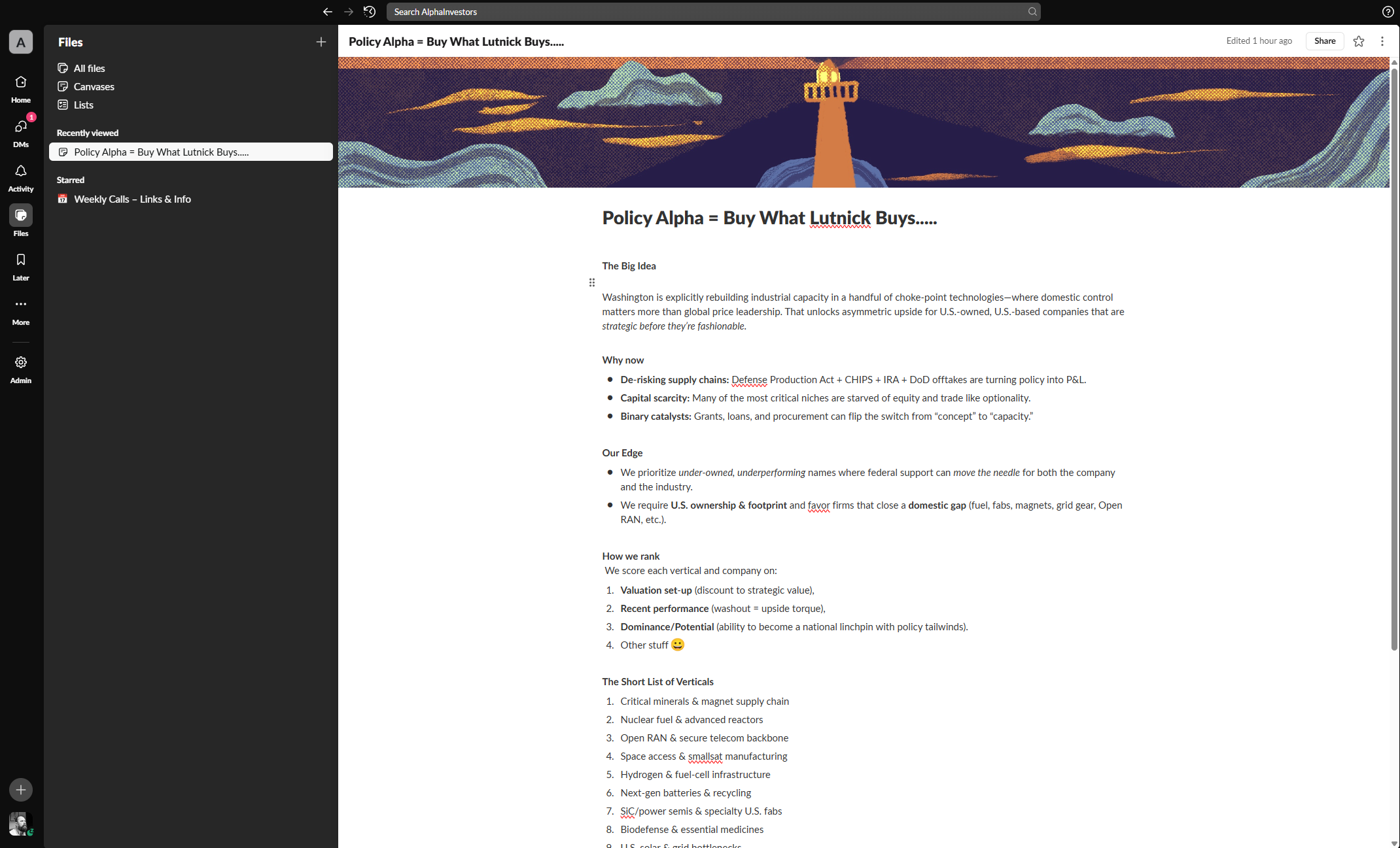 Ideas & notes
